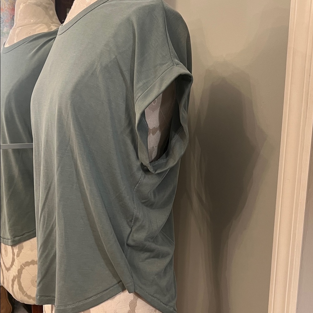 Lucky Brand Sage Green Short Sleeve Scoop Neck Tee - Picture 5 of 5